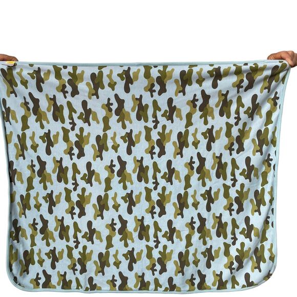 Gymboree Chameleon Lizard Baby Blanket Zap 2004 Orange Camouflage Blue Green - Picture 2 of 6